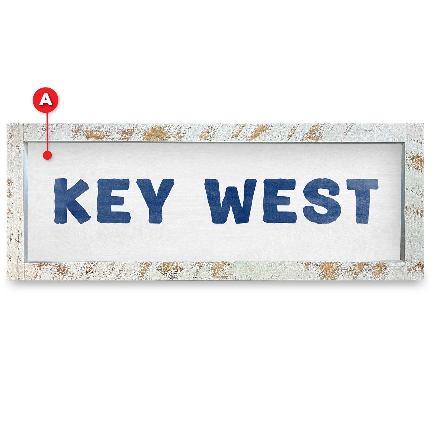 Customizable Coastal White/Navy Blue Words | Real Wood Framed Wall Art Print