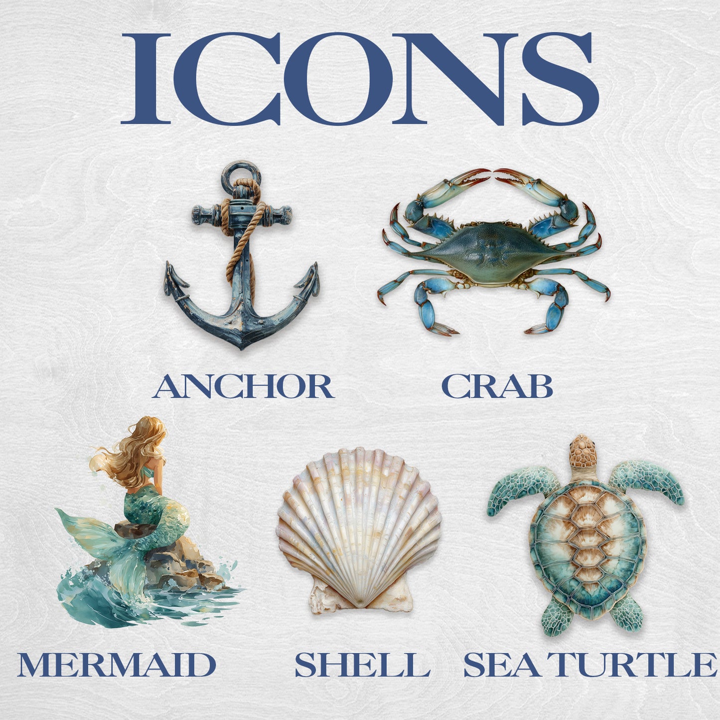 Customizable Nautical White | Real Wood Framed Wall Art Print