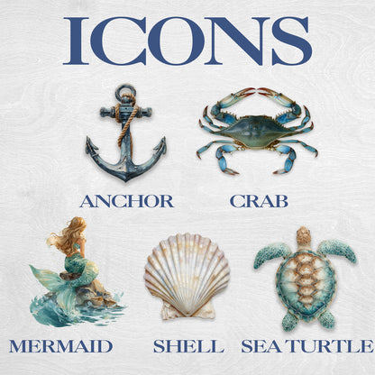 Customizable Nautical White | Real Wood Framed Wall Art Print