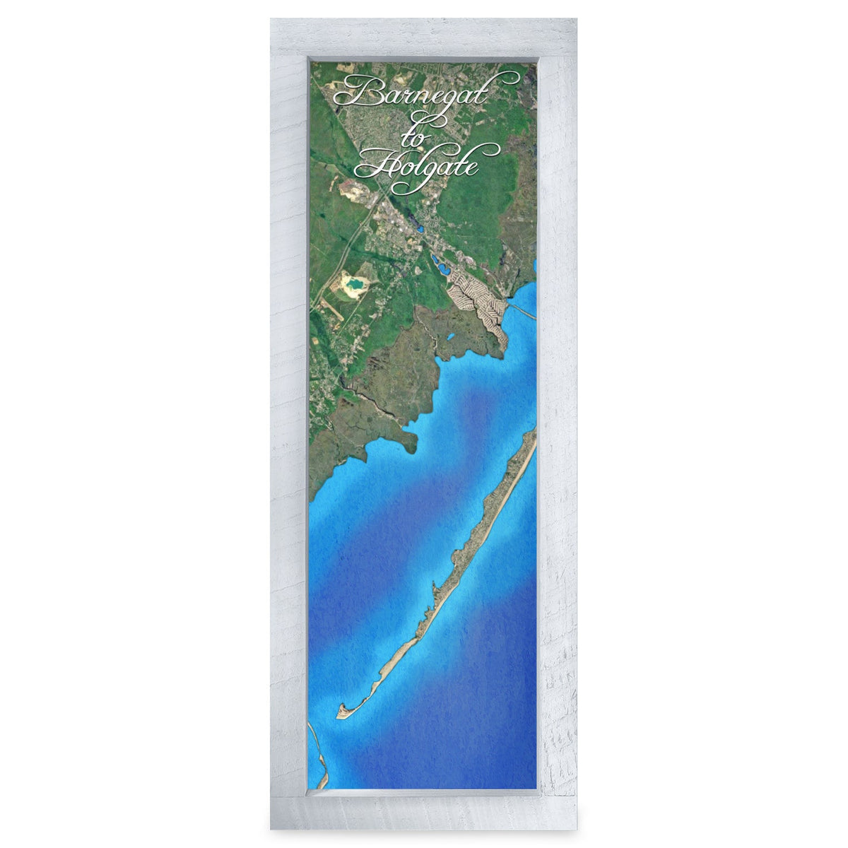 Barnegat, New Jersey Map | Real Wood Framed Wall Art Print