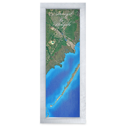 Barnegat, New Jersey Map | Real Wood Framed Wall Art Print