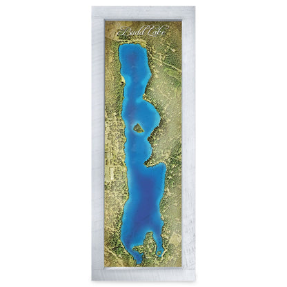 Budd Lake, New Jersey Map | Real Wood Framed Wall Art Print