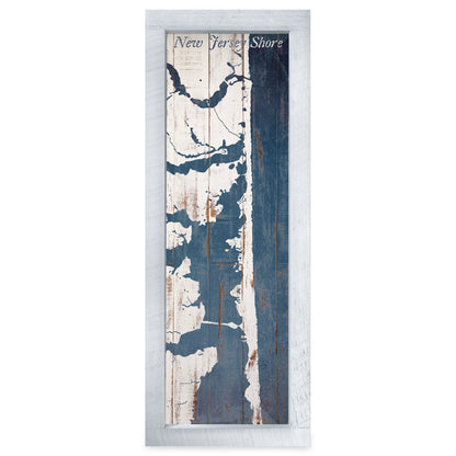Jersey Shore, New Jersey Map | Real Wood Framed Wall Art Print