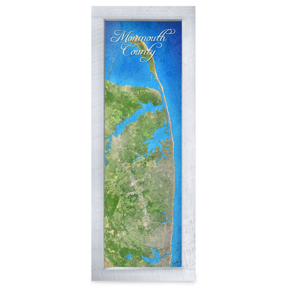 Monmouth Beach, New Jersey Map | Real Wood Framed Wall Art Print