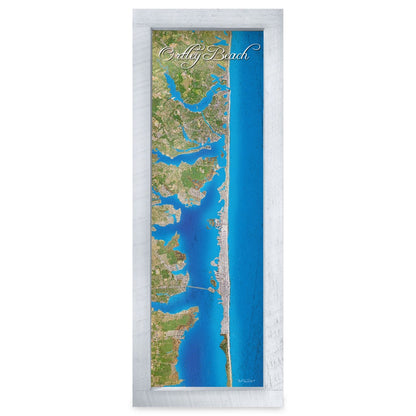Ortley Beach, New Jersey Map | Real Wood Framed Wall Art Print