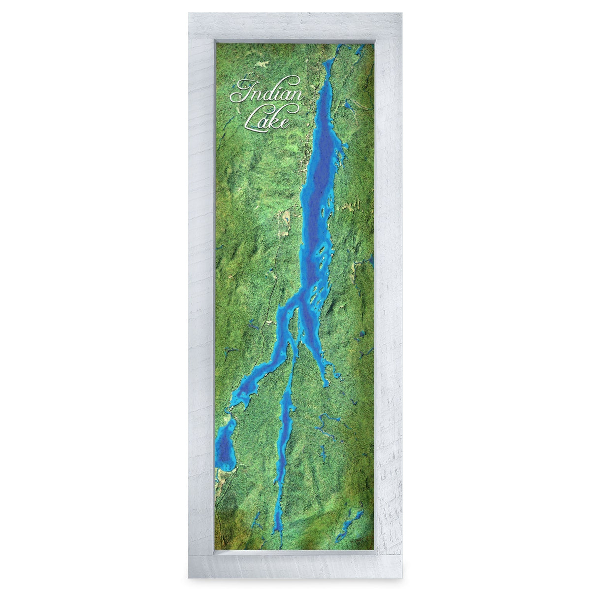 Indian Lake, New York Map | Real Wood Framed Wall Art Print