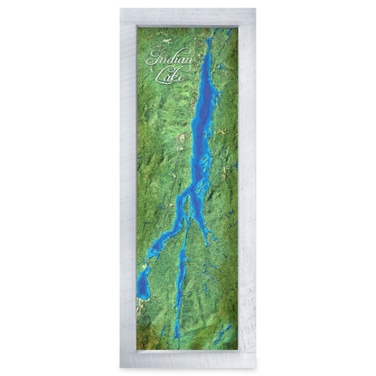Indian Lake, New York Map | Real Wood Framed Wall Art Print