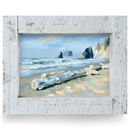 Driftwood Beach Morning | Real Wood Framed Wall Art Print
