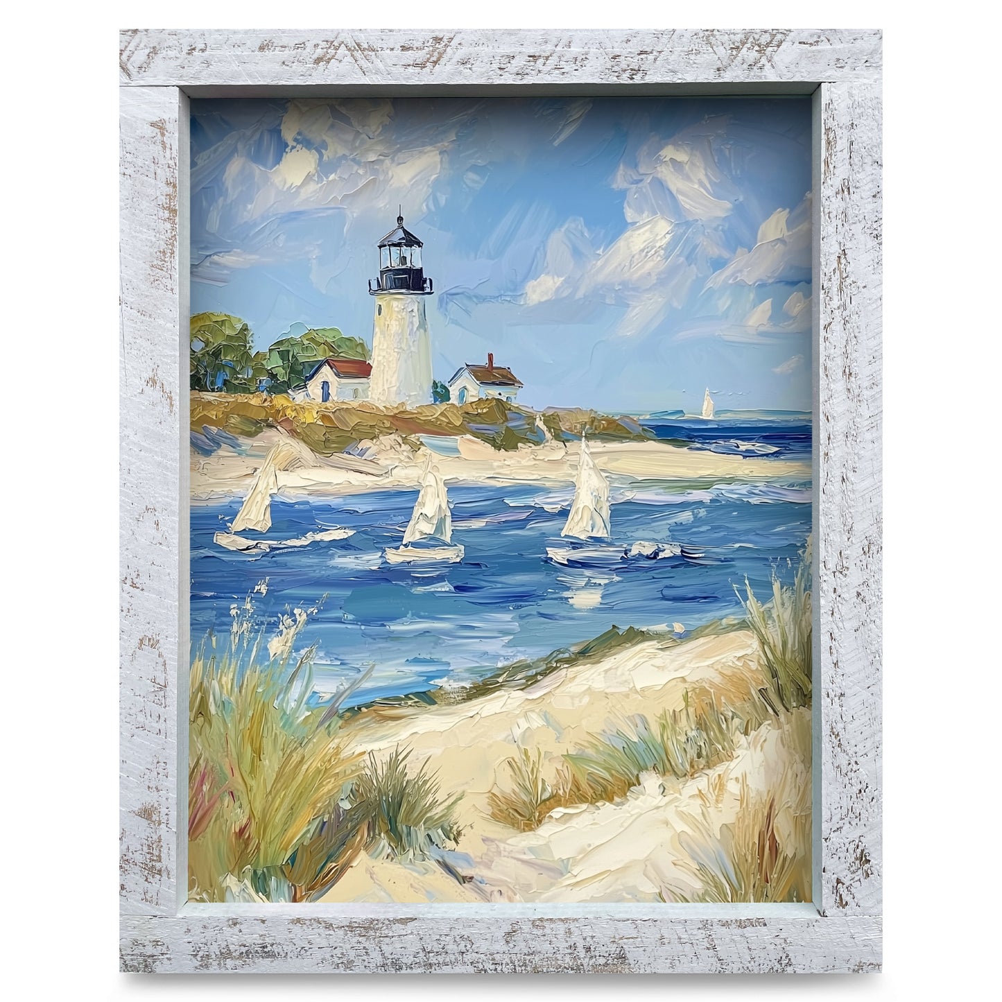 Beacon By The Bay | Real Wood Framed Wall Art Print