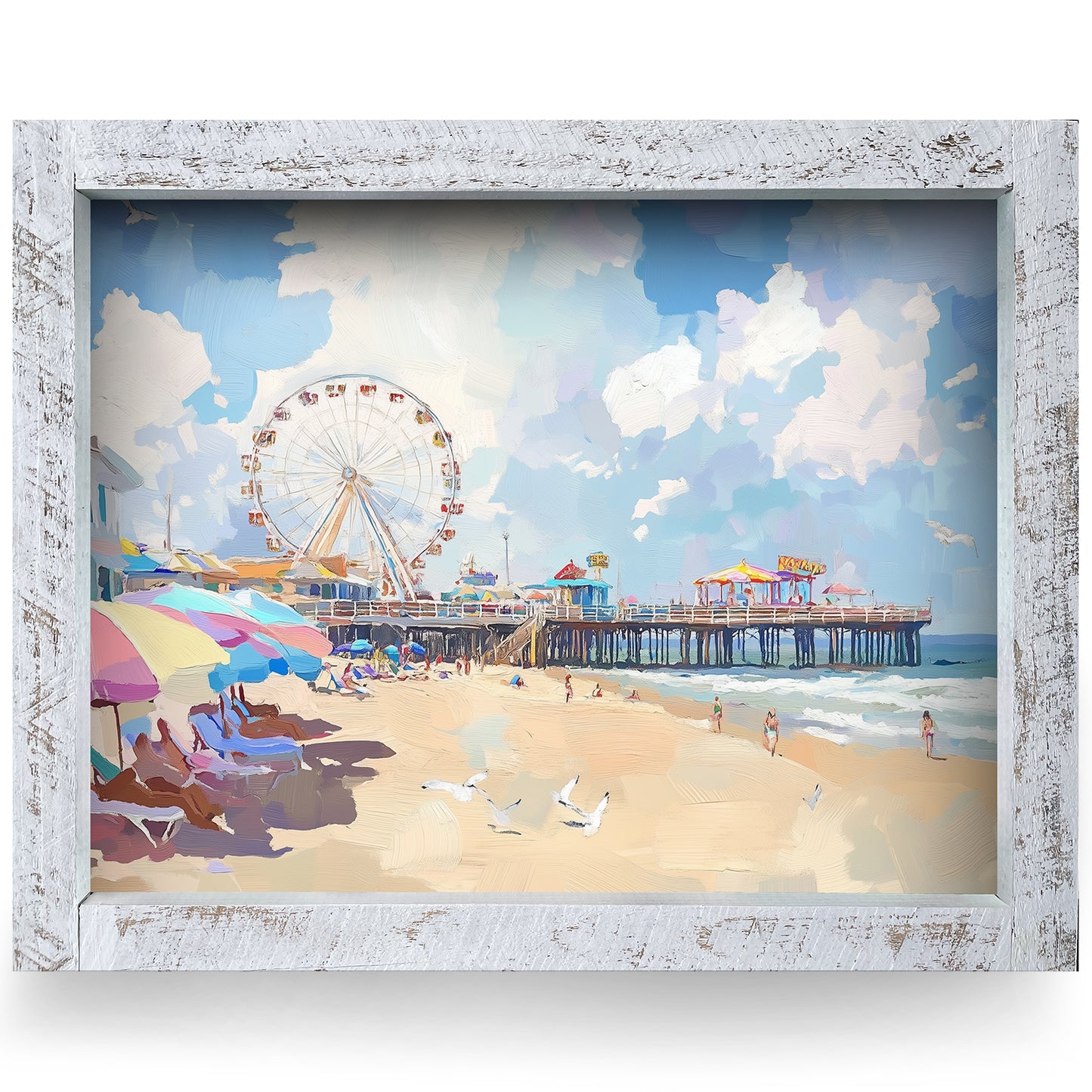 Boardwalk Bliss | Real Wood Framed Wall Art Print | Horizontal