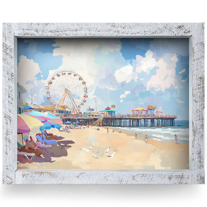 Boardwalk Bliss | Real Wood Framed Wall Art Print | Horizontal