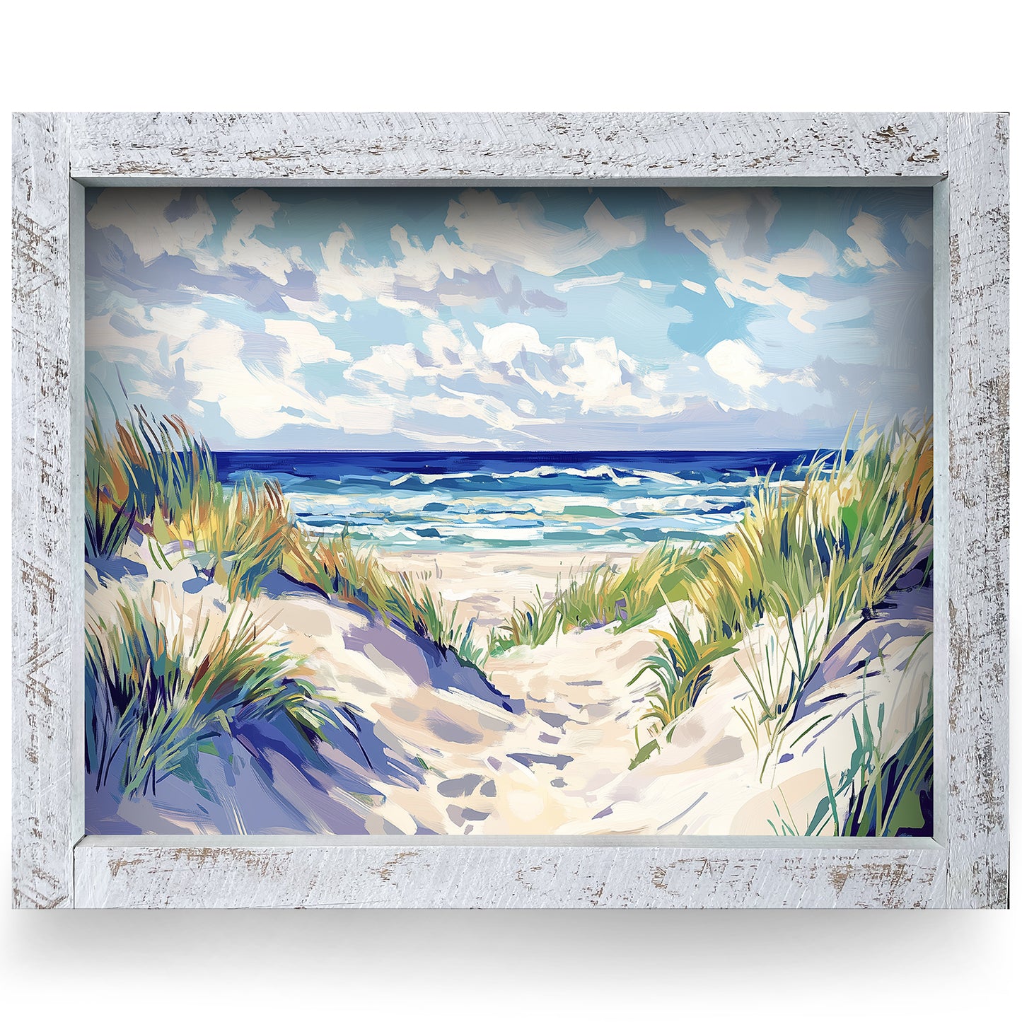 Path To Paradise | Real Wood Framed Wall Art Print | Horizontal