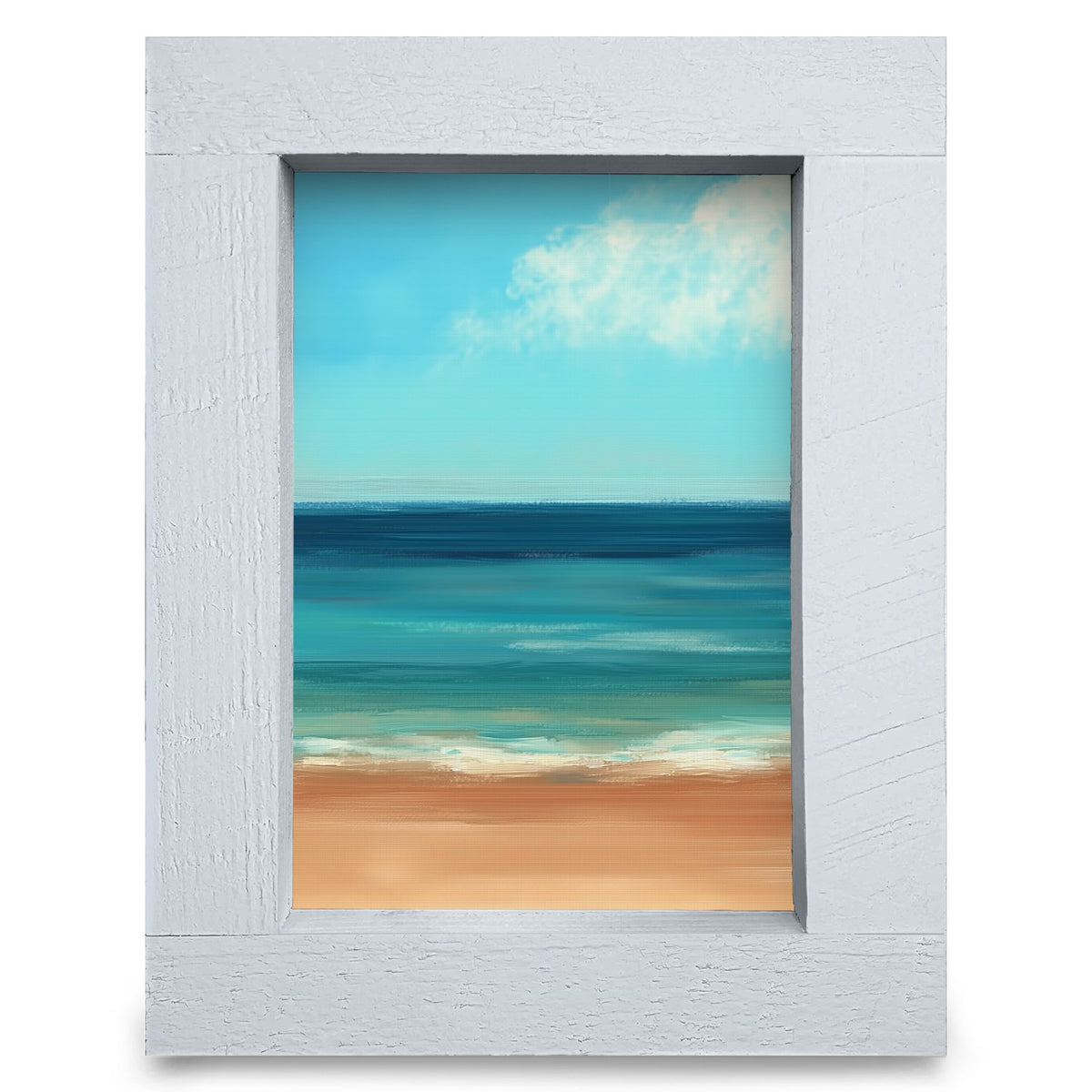 Minimalist Beachscape | Real Wood Framed Wall Art Print