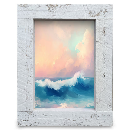 Pastel Sunset Wave | Real Wood Framed Wall Art Print
