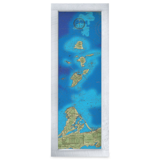 South Bass / Put-in-Bay Islands, Ohio Map | Real Wood Framed Wall Art Print