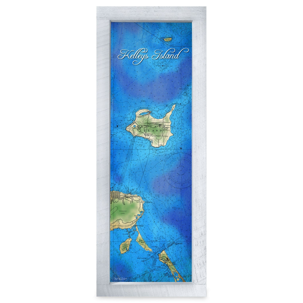 Kelleys Island, Ohio Map | Real Wood Framed Wall Art Print