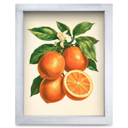 Vintage Orange Branch | Real Wood Framed Wall Art Print