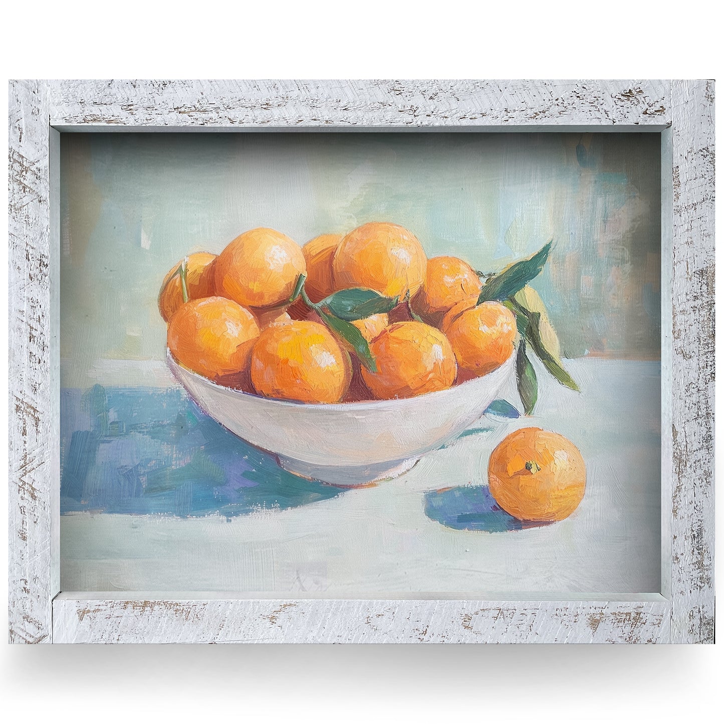 Oranges Still Life | Real Wood Framed Wall Art Print | Horizontal