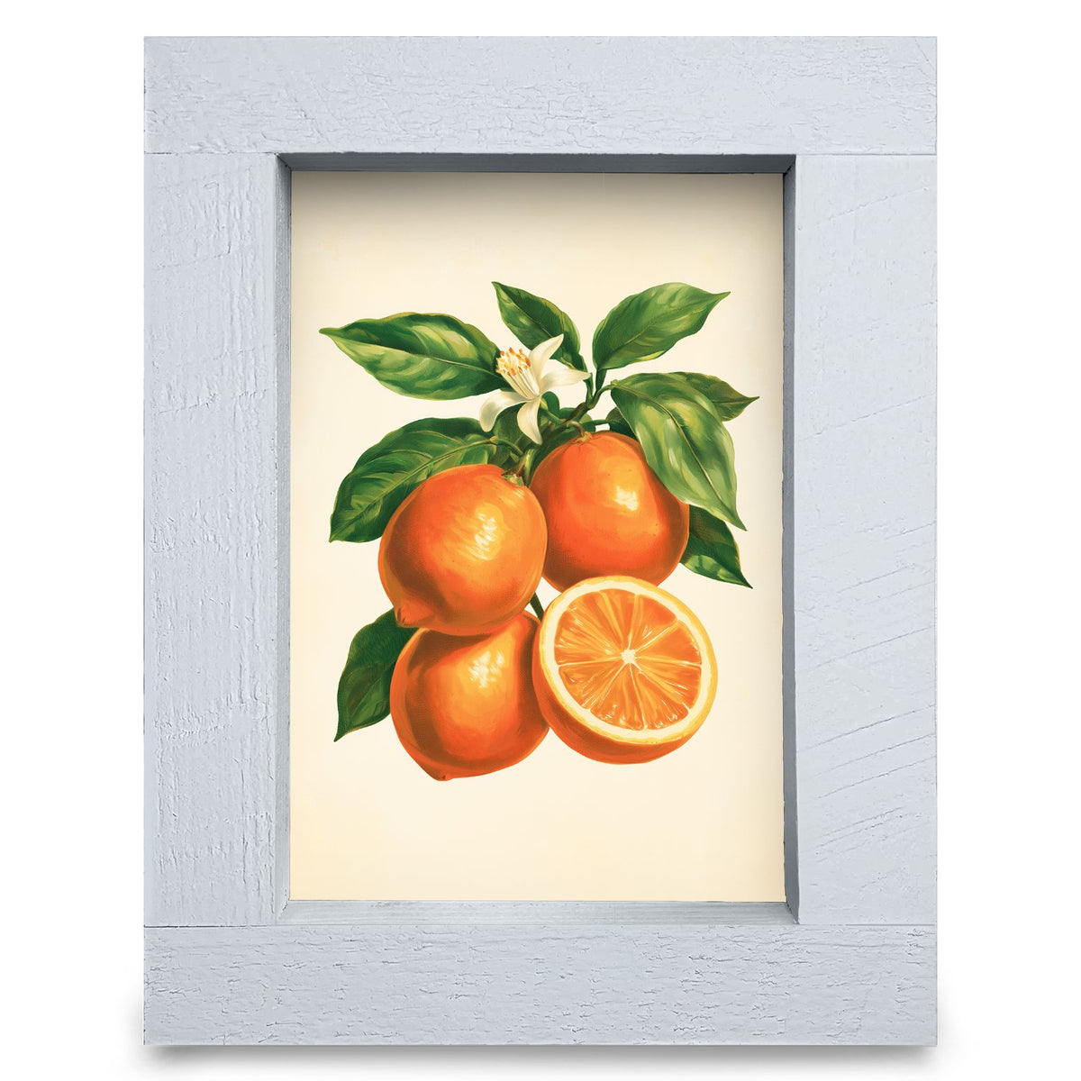 Vintage Orange Branch | Real Wood Framed Wall Art Print