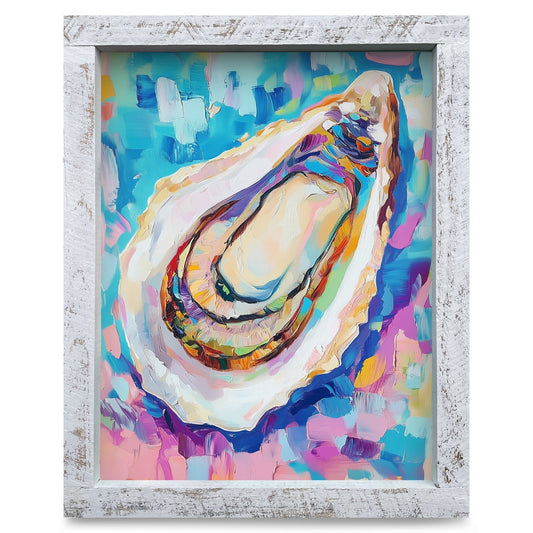 Jewel Tone Oyster | Real Wood Framed Wall Art Print