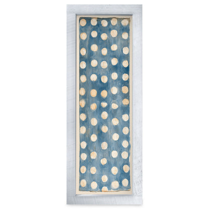 Indigo Dot Stripe | Real Wood Framed Wall Art Print