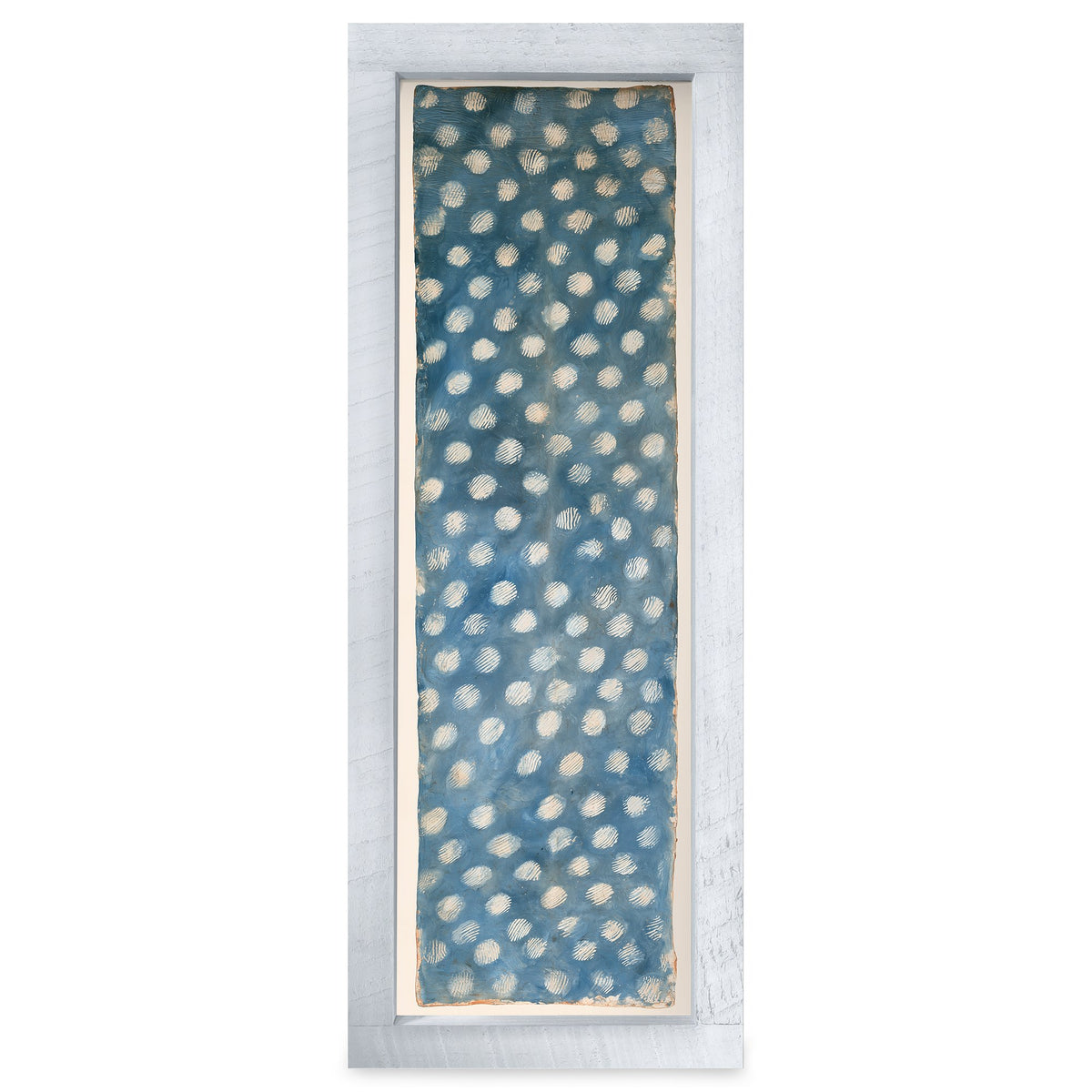 Indigo Polka Dots | Real Wood Framed Wall Art Print