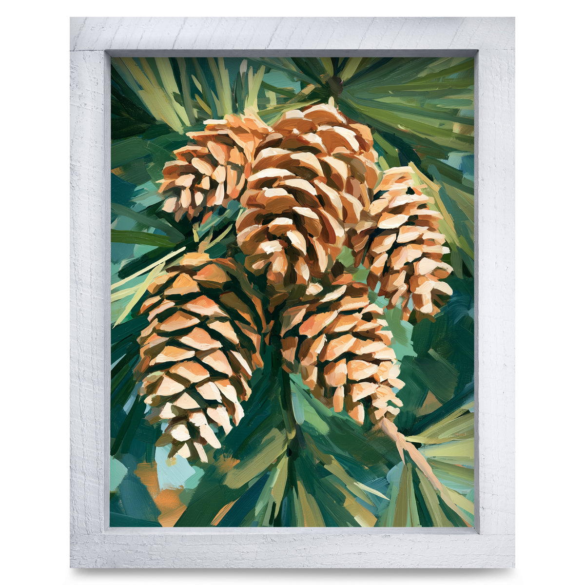 Pinecone Cluster | Real Wood Framed Wall Art Print
