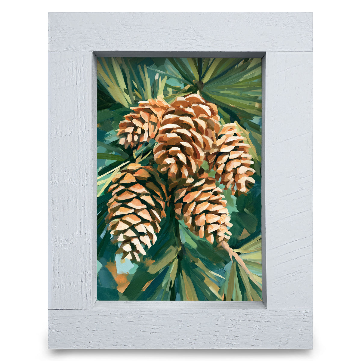 Pinecone Cluster | Real Wood Framed Wall Art Print