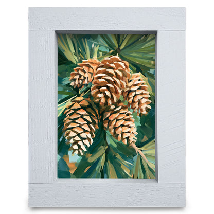 Pinecone Cluster | Real Wood Framed Wall Art Print