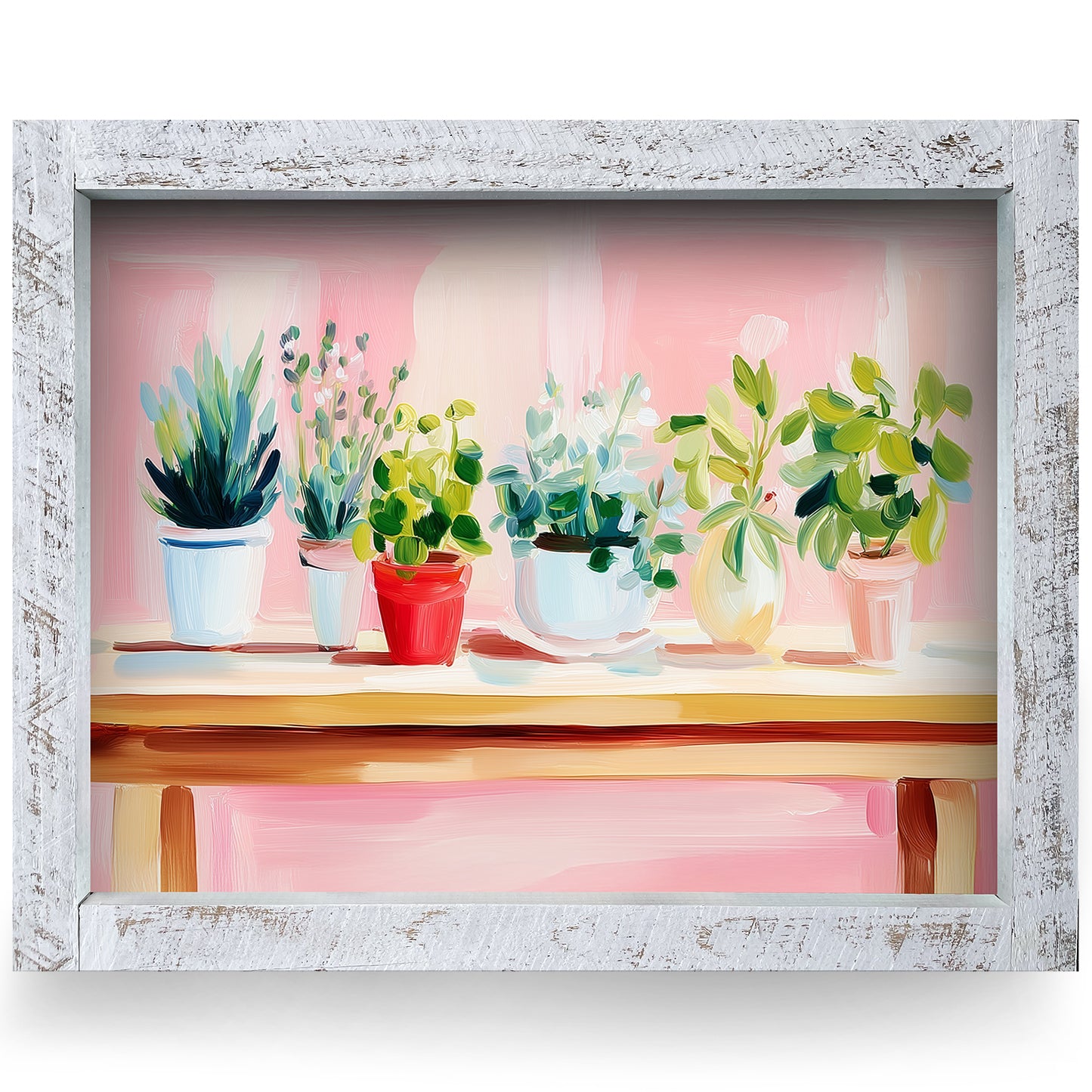 Pretty Potting Table | Real Wood Framed Wall Art Print | Horizontal