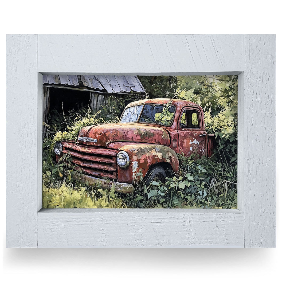 Old Abandoned Pickup Truck | Real Wood Framed Wall Art Print