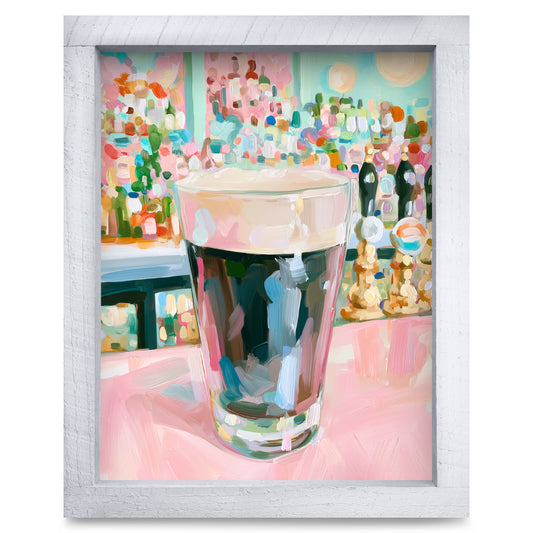 Pint At The Pub real wood framed print, second size