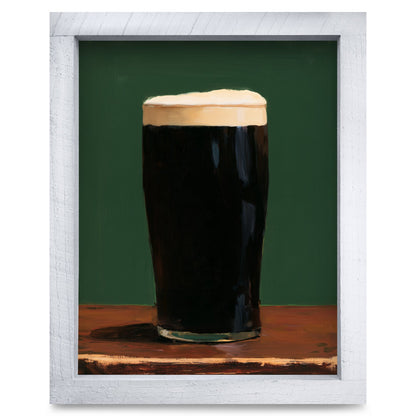 Pint of Stout | Real Wood Framed Wall Art Print