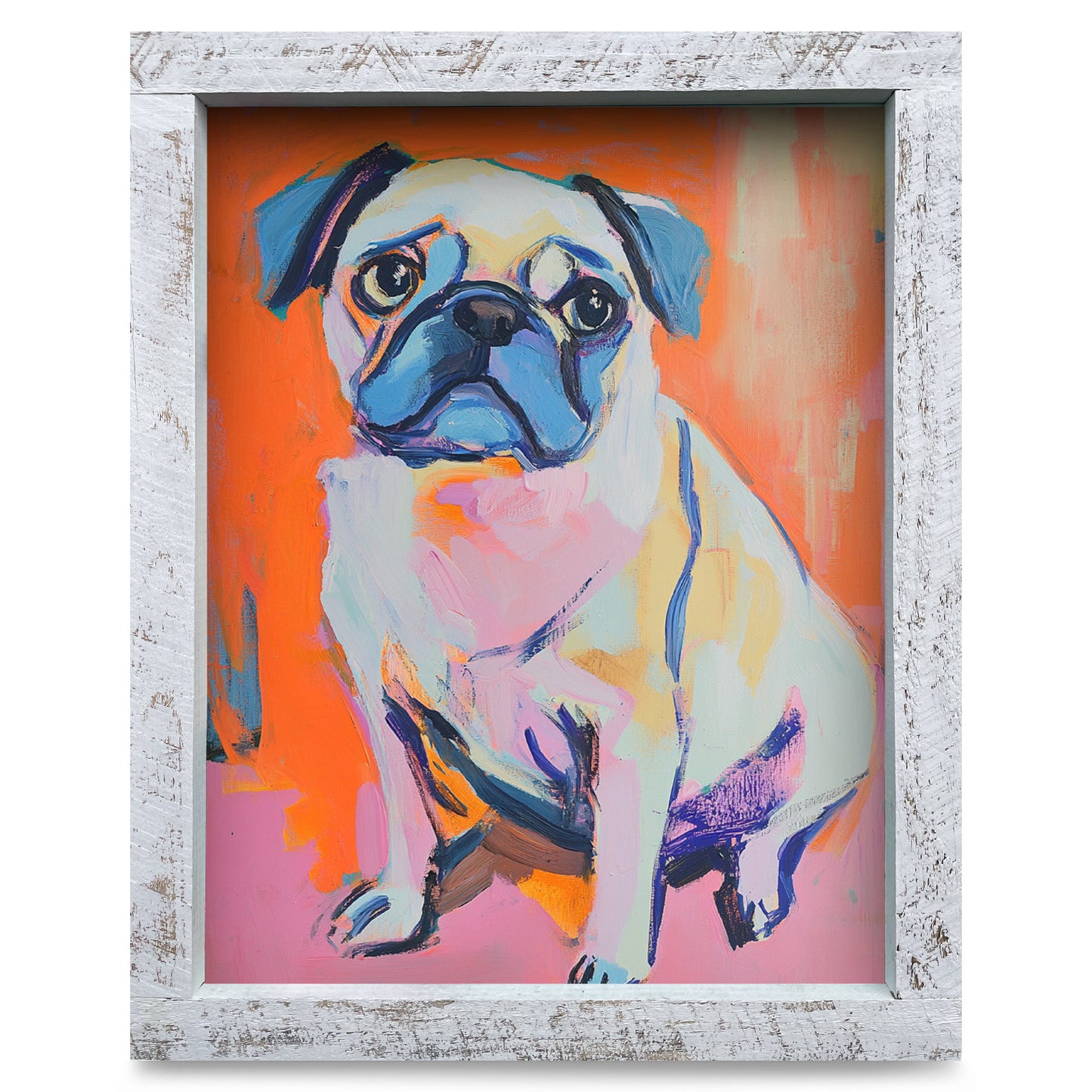 Artsy Pug | Real Wood Framed Wall Art Print