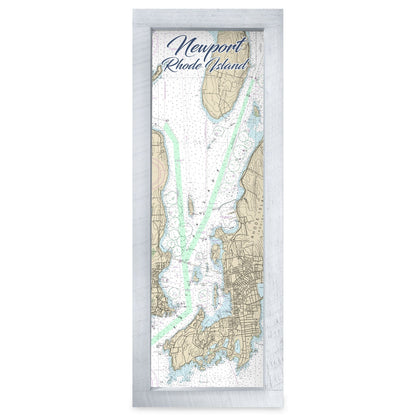 Newport, Rhode Island Map | Real Wood Framed Wall Art Print