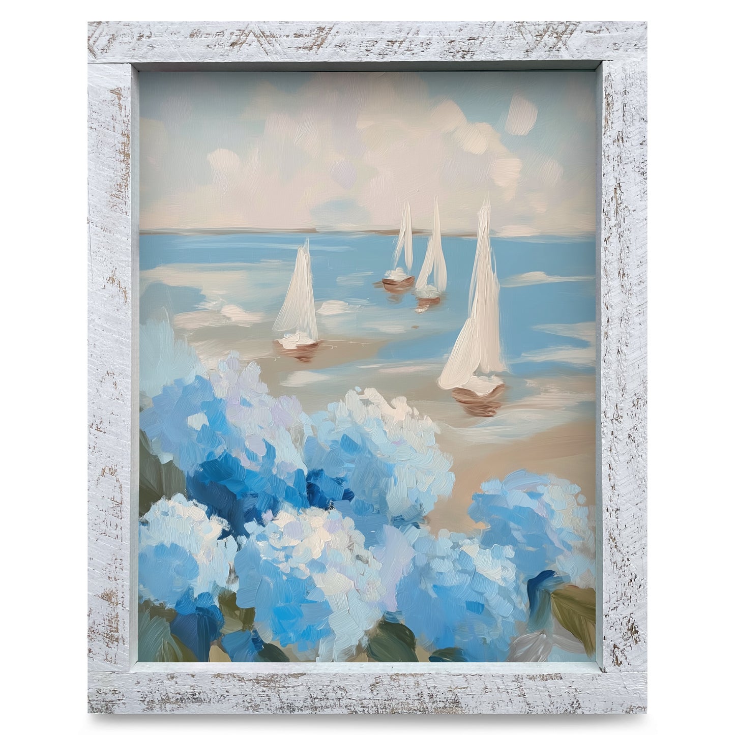 Dreamy Sailboats | Real Wood Framed Wall Art Print