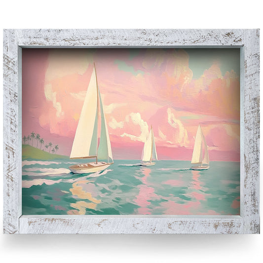 Sailing Dreams | Real Wood Framed Wall Art Print