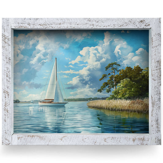 Epic Sailing Scene | Real Wood Framed Wall Art Print