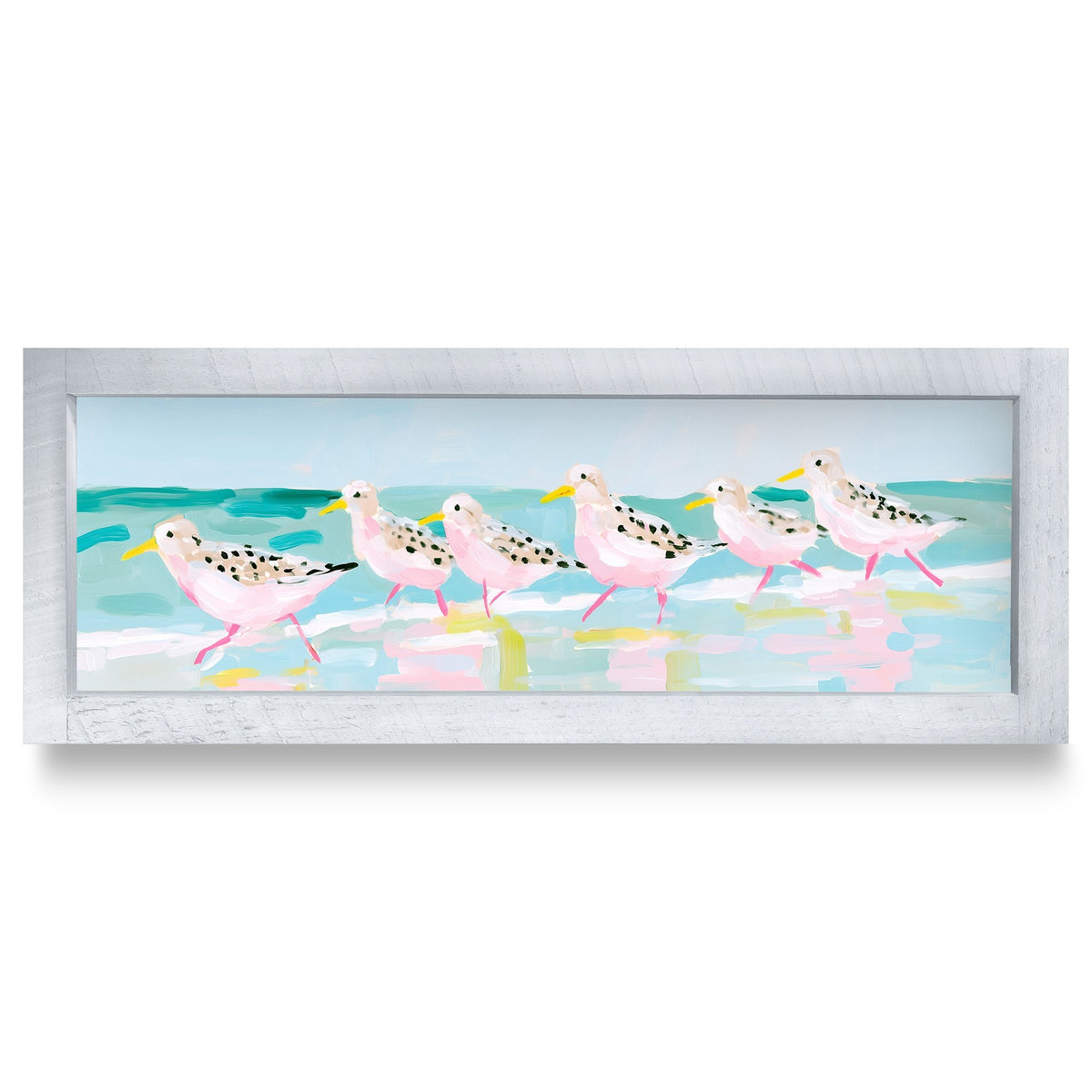 Sandpiper Shoreline | Real Wood Framed Wall Art Print