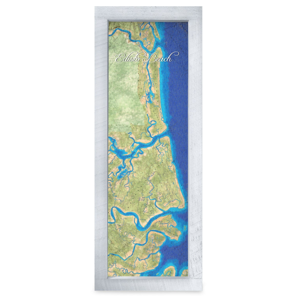 Edisto Beach, South Carolina Map | Real Wood Framed Wall Art Print