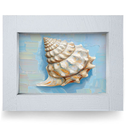 Pretty Coastal Shell | Real Wood Framed Wall Art Print