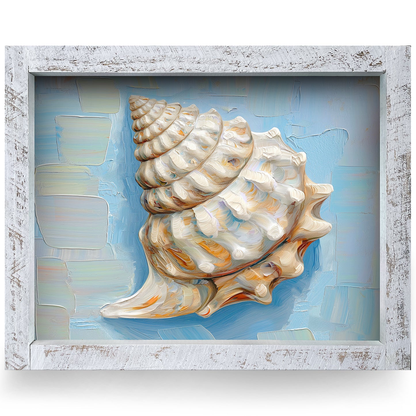 Pretty Coastal Shell | Real Wood Framed Wall Art Print