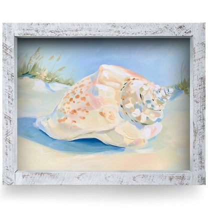 Coastal Conch | Real Wood Framed Wall Art Print