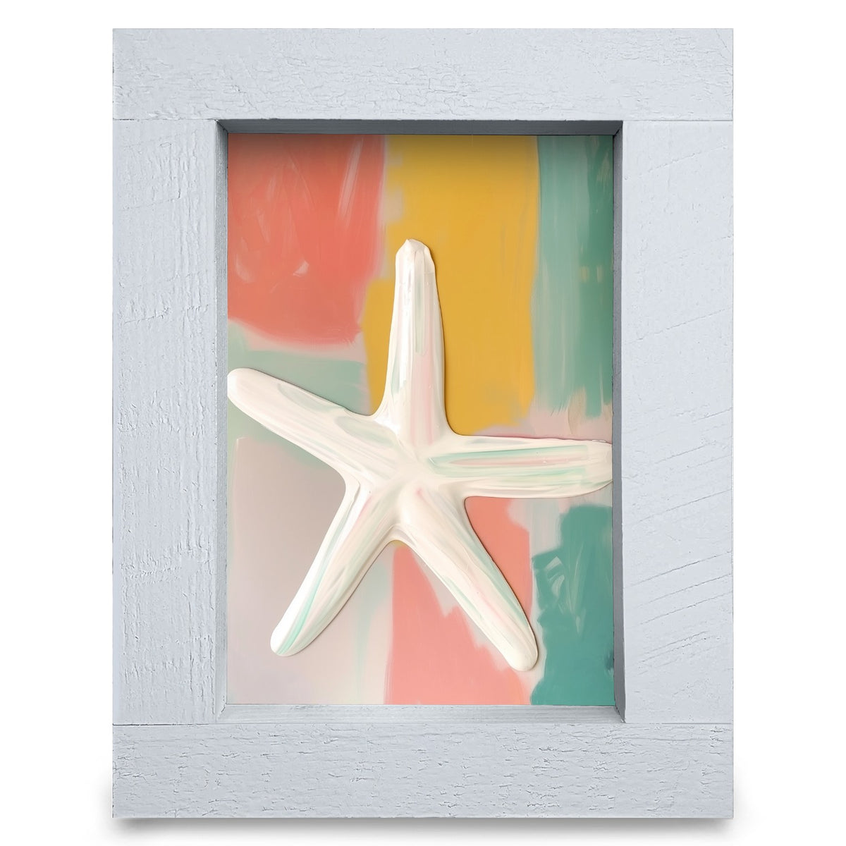Colorful Starfish | Real Wood Framed Wall Art Print