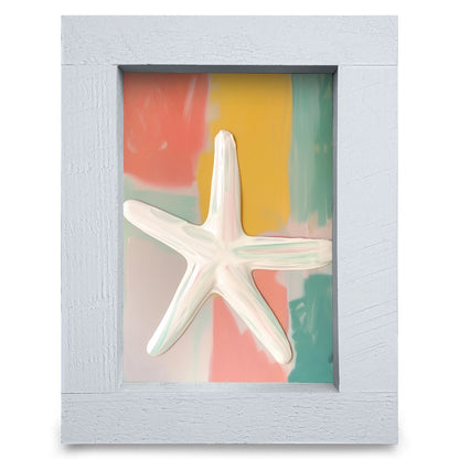 Colorful Starfish | Real Wood Framed Wall Art Print