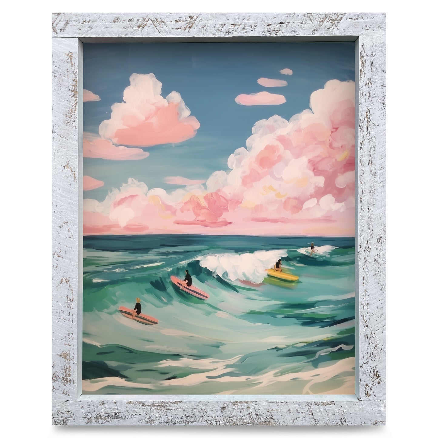 Surfing Paradise | Real Wood Framed Wall Art Print