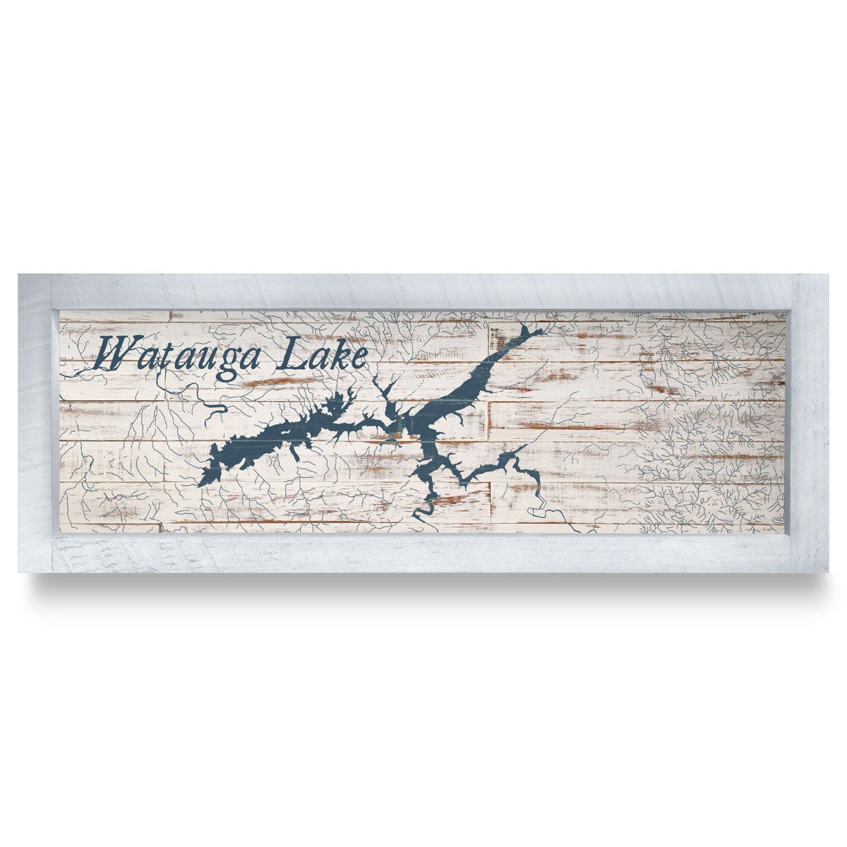 Watauga Lake, Tennessee Map | Real Wood Framed Wall Art Print