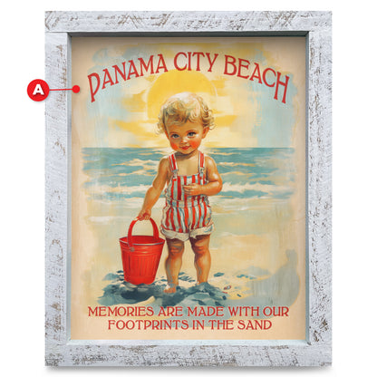 Customizable Baby Beach Bucket | Real Wood Framed Wall Art Print