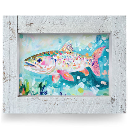 Colorful Trout | Real Wood Framed Wall Art Print