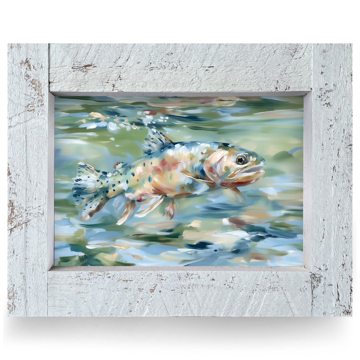 Gentle Stream Trout | Real Wood Framed Wall Art Print